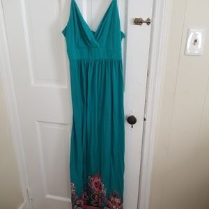 Long turquoise summer dress
